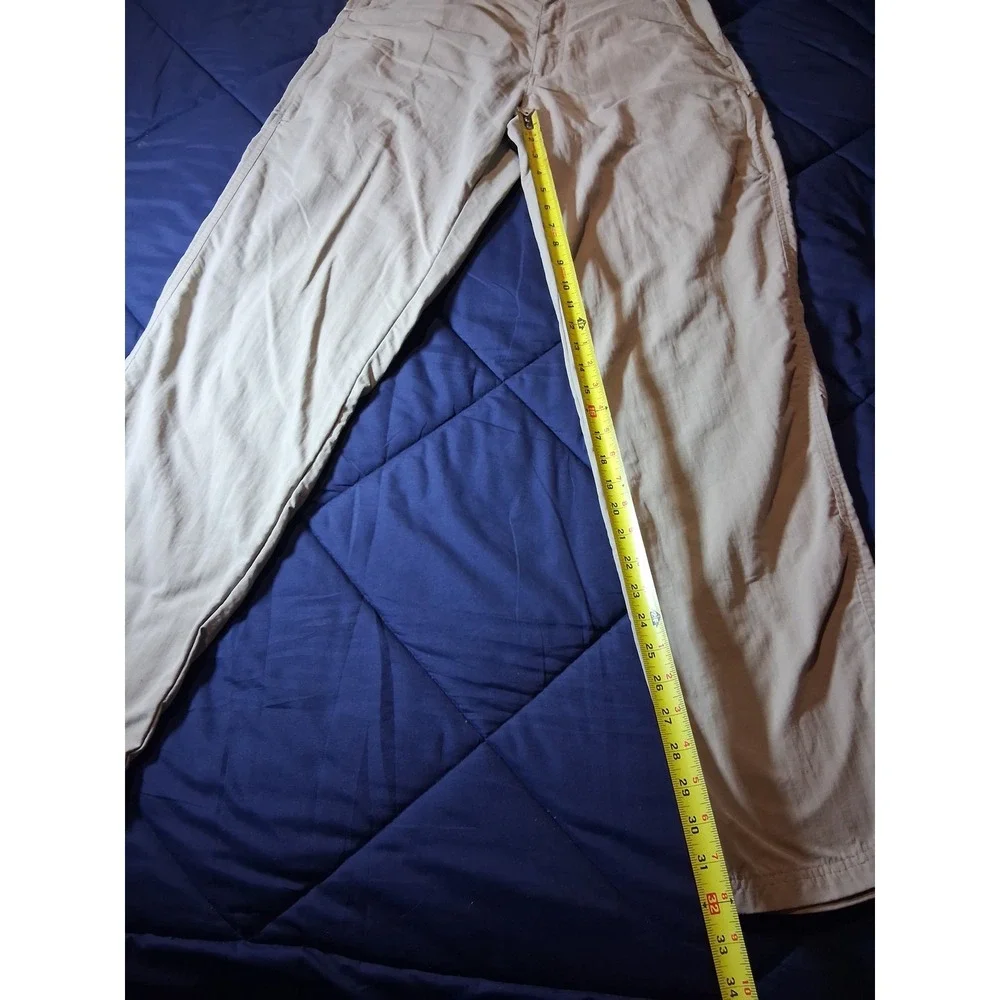REI Sahara Mens 34x34 Tan Khaki Nylon Hiking Pants UPF 50+ Straight Leg Outdoor